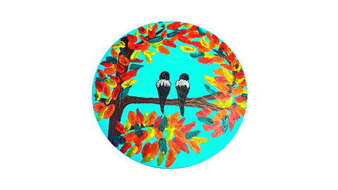 autumn lovebirds tabletop trinket box art painting kit & video lesson