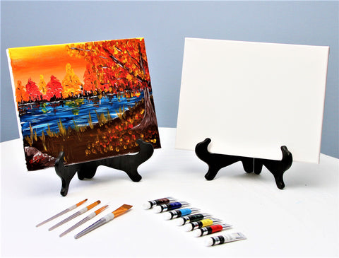 autumn pond acrylic painting kit & video lesson