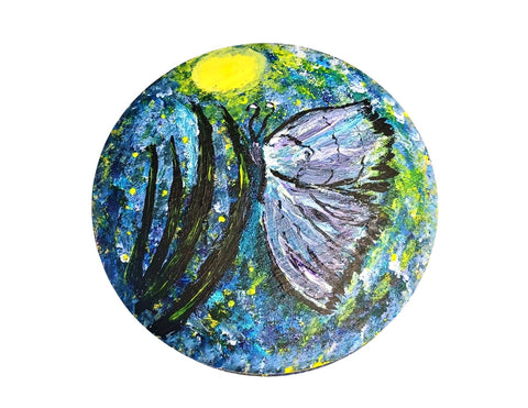 butterfly tranquility tabletop trinket box art painting kit & video lesson