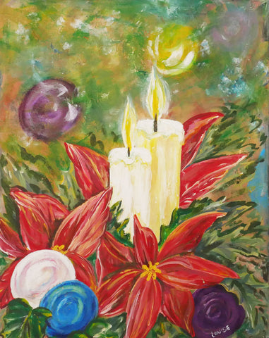 party kit - "candlelight memories" - acrylic painting kit & video lesson