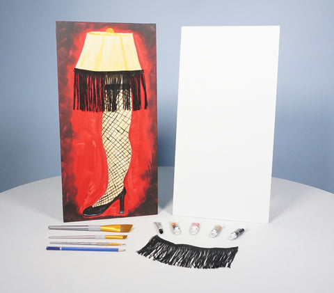 holiday leg lamp acrylic painting kit & video lesson