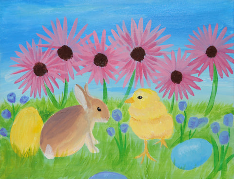 easter buddies acrylic painting kit & video lesson