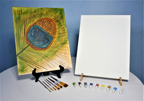 Polly's Peacock Feather Acrylic Painting Kit