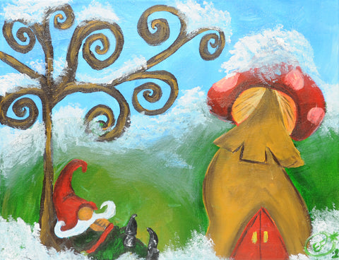 gnome sweet home acrylic painting kit & video lesson