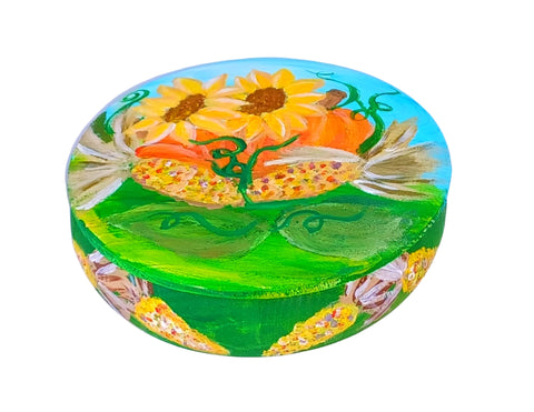 Harvest Bounty Tabletop Trinket Box Art Painting Kit & Video Lesson