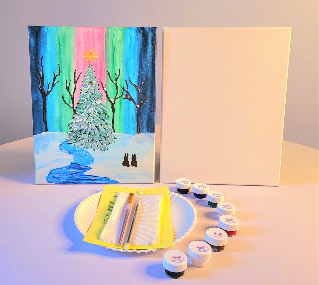 At Home Paint & Sip Kit, Holiday Paint Party, Painting Kit