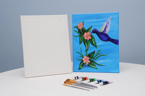 hummingbird bliss acrylic painting kit & video lesson