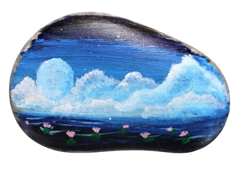 lilies dancing in the moonlight rock art painting kit & video lesson