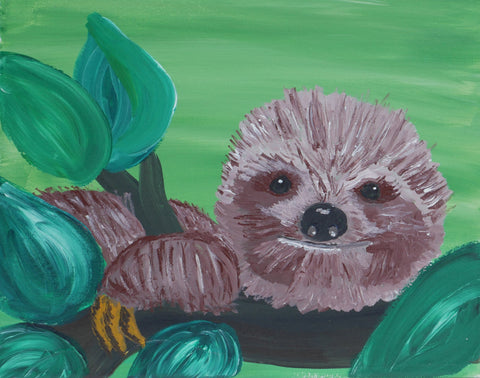 party kit - "little zofia sloth" - acrylic painting kit & video lesson
