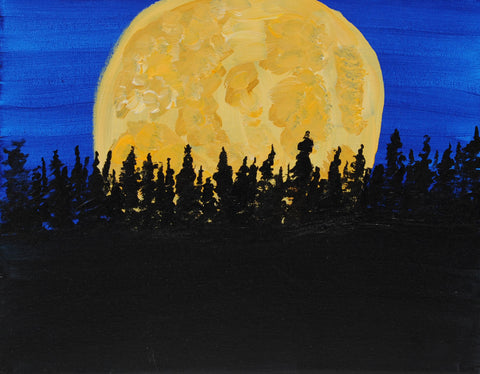 midnight on the pines acrylic painting kit & video lesson