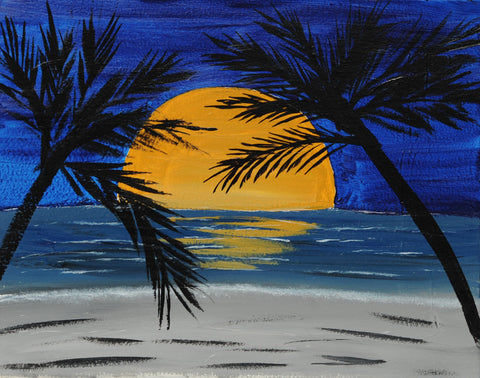 night at the beach acrylic painting kit & video lesson