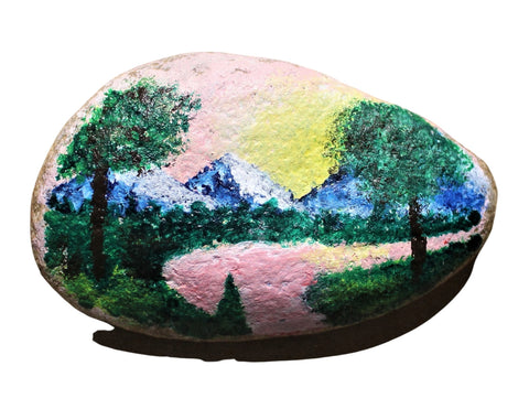 rossy mountain peaks rock art painting kit & video lesson