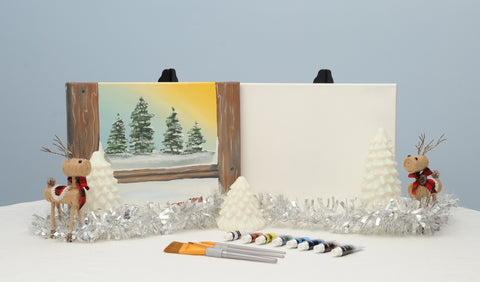 winter fun acrylic painting kit & video lesson