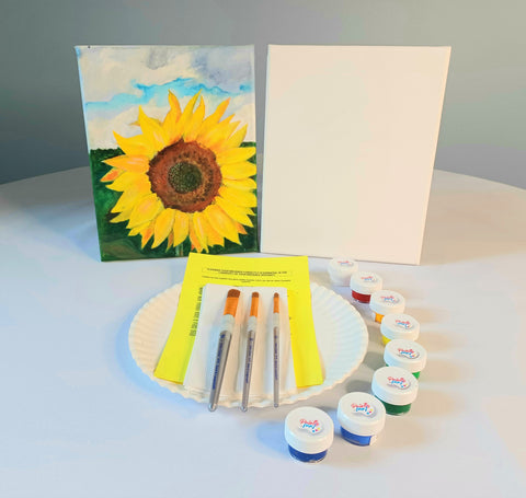 the happy sunflower acrylic painting kit & video lesson