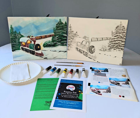 paint by colors -  the winter express acrylic painting kit