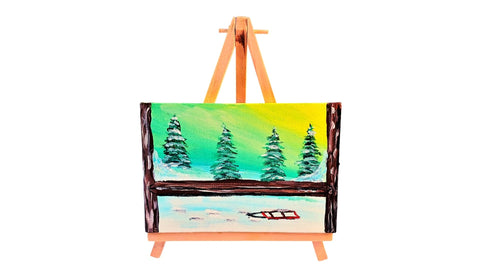 Winter Fun Desktop Mini Canvas Art Painting Kit 